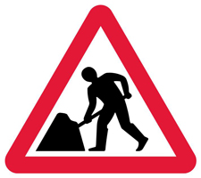 Roadworks sign
