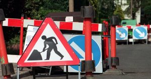 Woodley roadworks