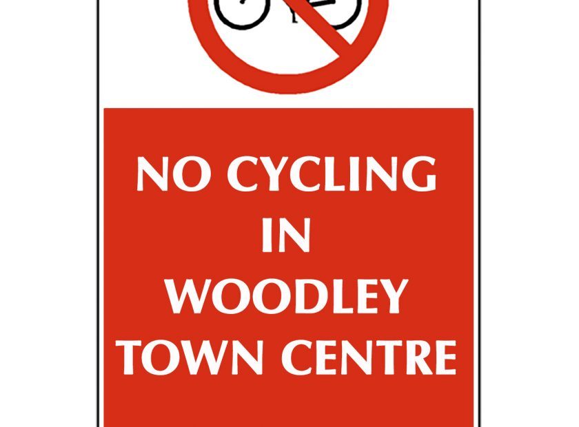 no cycling woodley town centre