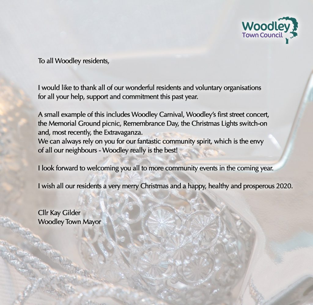Christmas message Woodley town mayor Kay Gilder