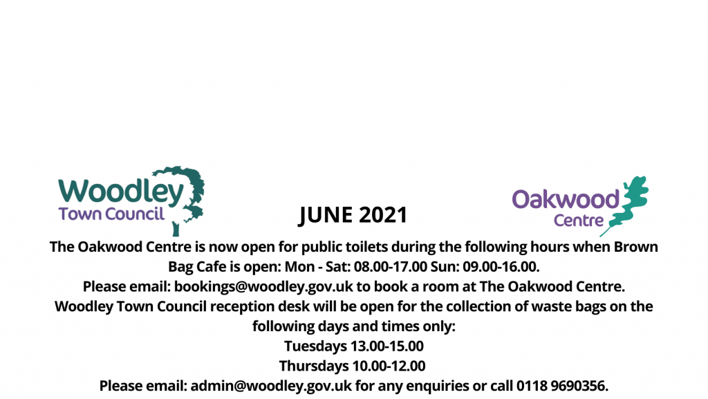 June opening hours Woodley Town councill