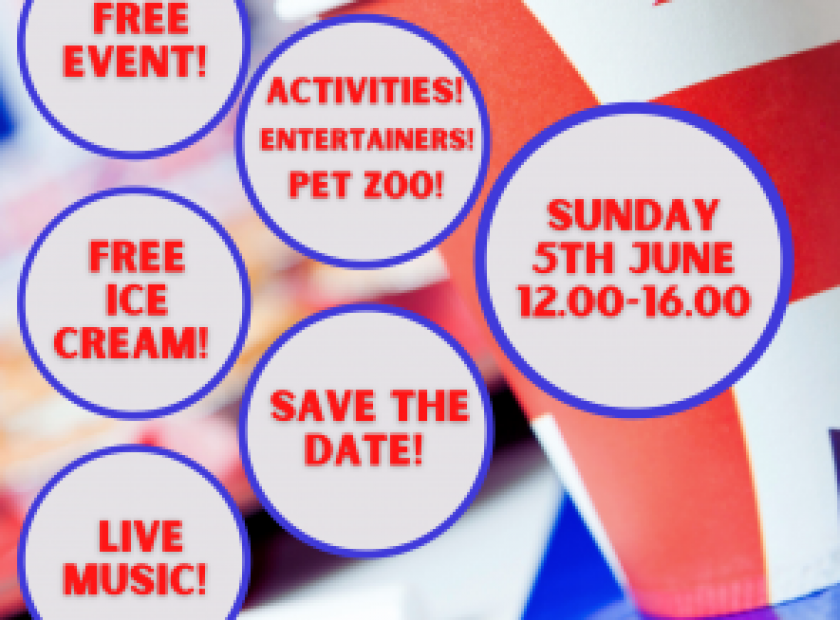 Woodley's big jubilee lunch poster