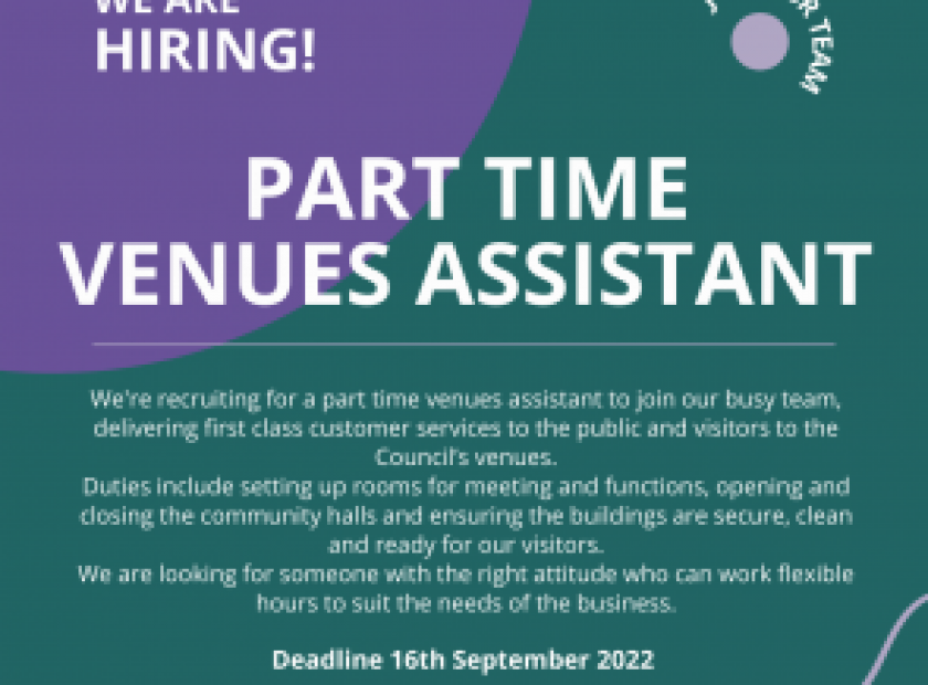 part time venues assistant job