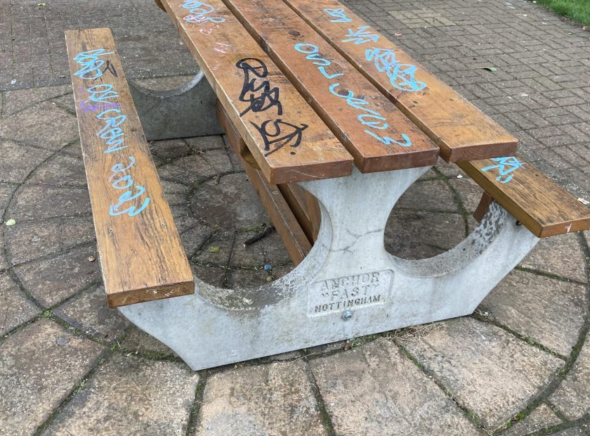 graffiti and anti social behaviour in Woodley