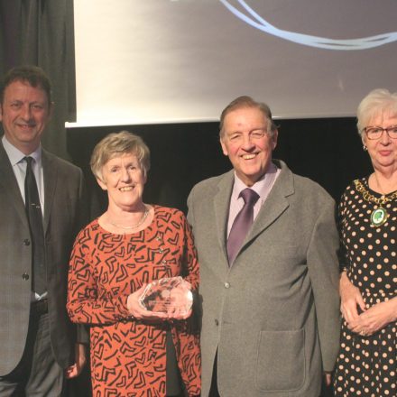 Woodley Volunteers won Voluntary Group of the Year, accepted by chairman Alistair Todd and coordinator Karen Todd