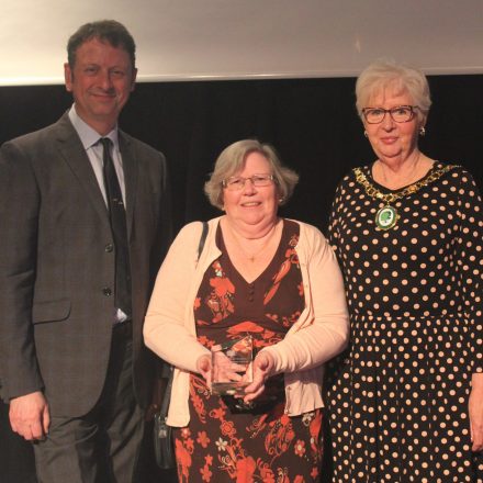 Rosemary Edgington from Winnersh District Royal British Legion won the Mayorâs Outstanding Contribution Award for her long-term commitment to the poppy appeal in Woodley.
