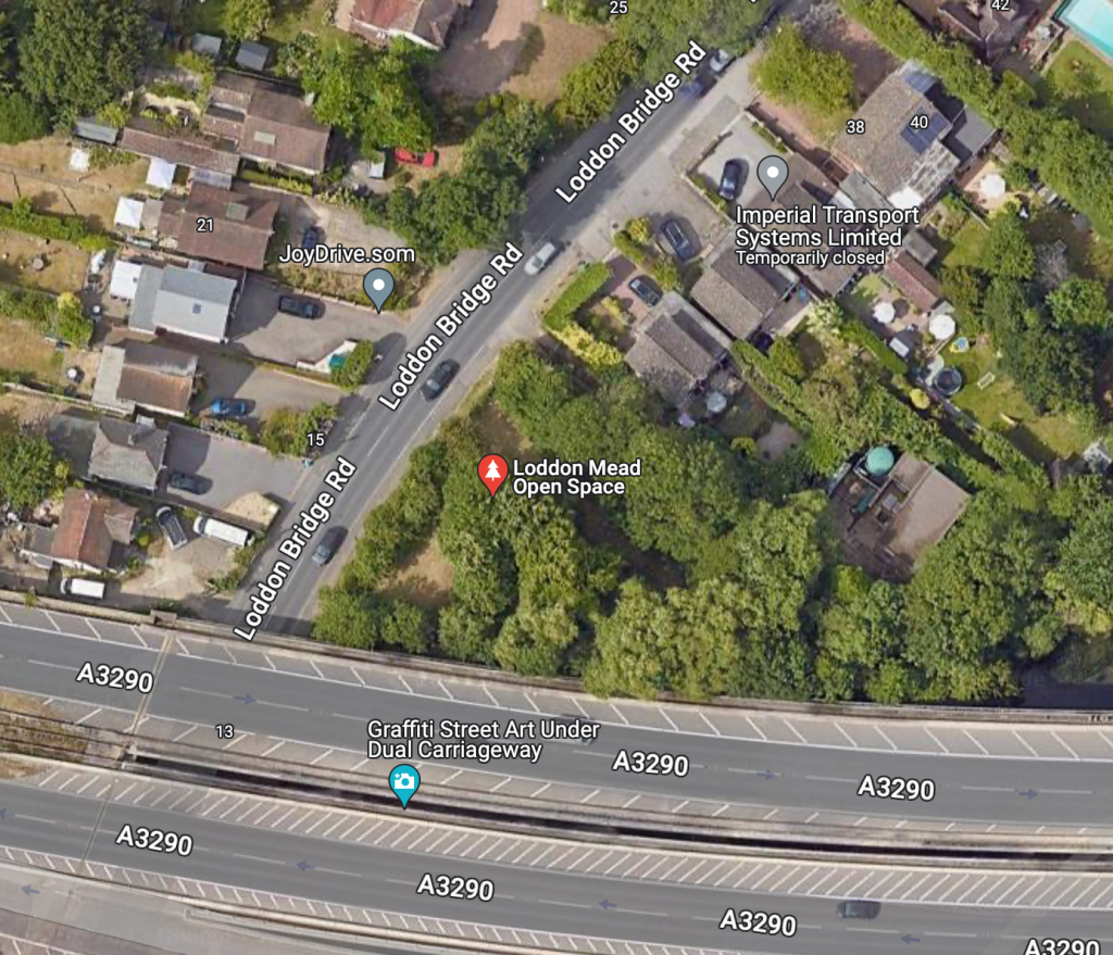 Satellite image of Loddon Mead open space