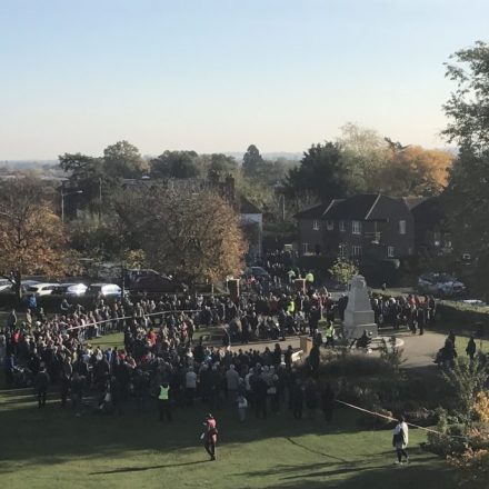 Aerial view of Armistice Day in Woodford Park