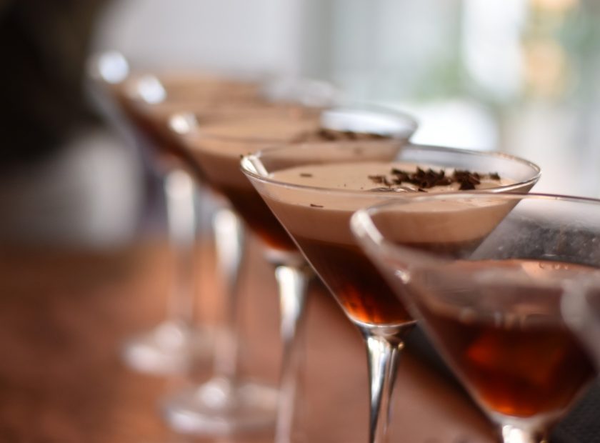 A line of espresso martini style drinks