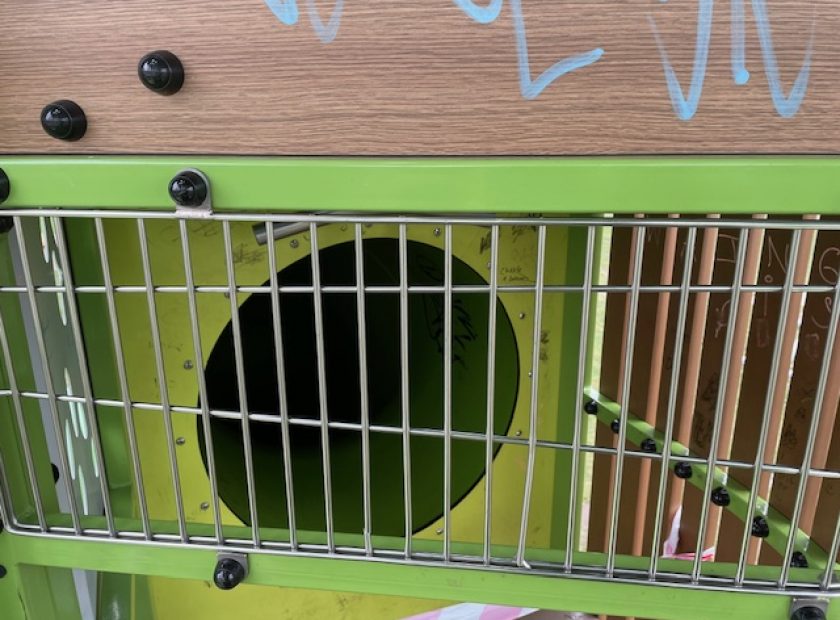 vandalism and graffiti at woodford park play area