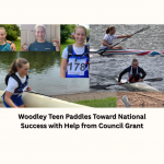 Ruth Shephard using the Council's grant to help her in kayaking competitions