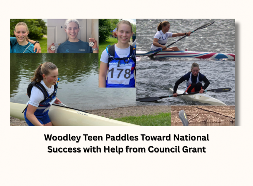 Ruth Shephard using the Council's grant to help her in kayaking competitions