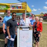 Woodley Town Councillors and Wokingham Borough Mayor at the My Journey stall at Woodley Carnival